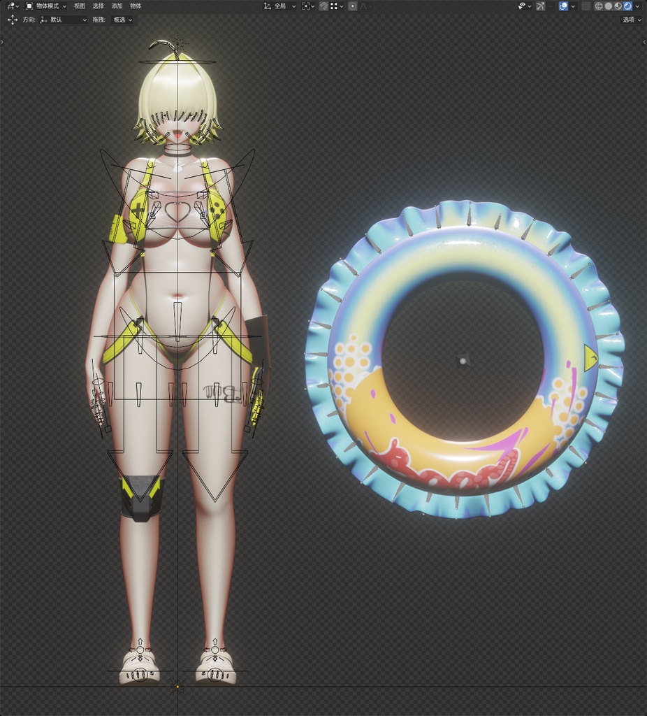 【ニケ】 エレグの3Dモデル MMD版とRigify版が含まれます