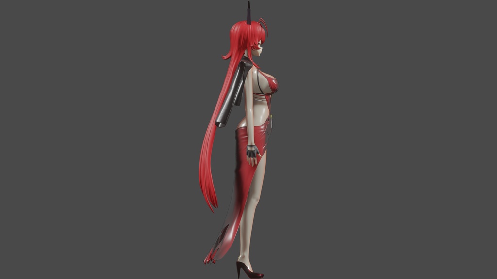 【ニケ】 レッドフード の3Dモデル MMD版とRigify版が含まれます