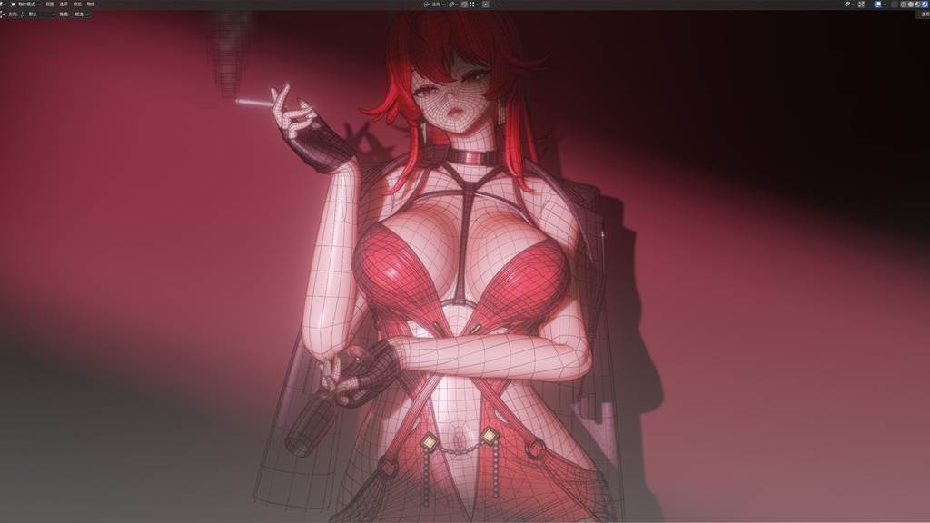 【ニケ】 レッドフード の3Dモデル MMD版とRigify版が含まれます