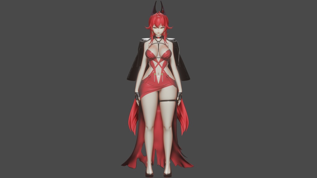 【ニケ】 レッドフード の3Dモデル MMD版とRigify版が含まれます