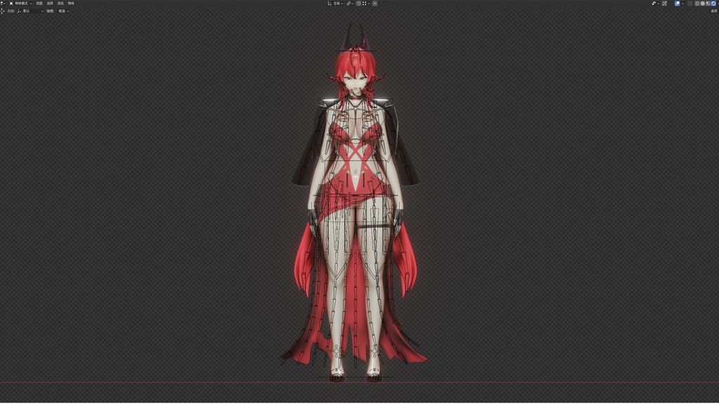 【ニケ】 レッドフード の3Dモデル MMD版とRigify版が含まれます