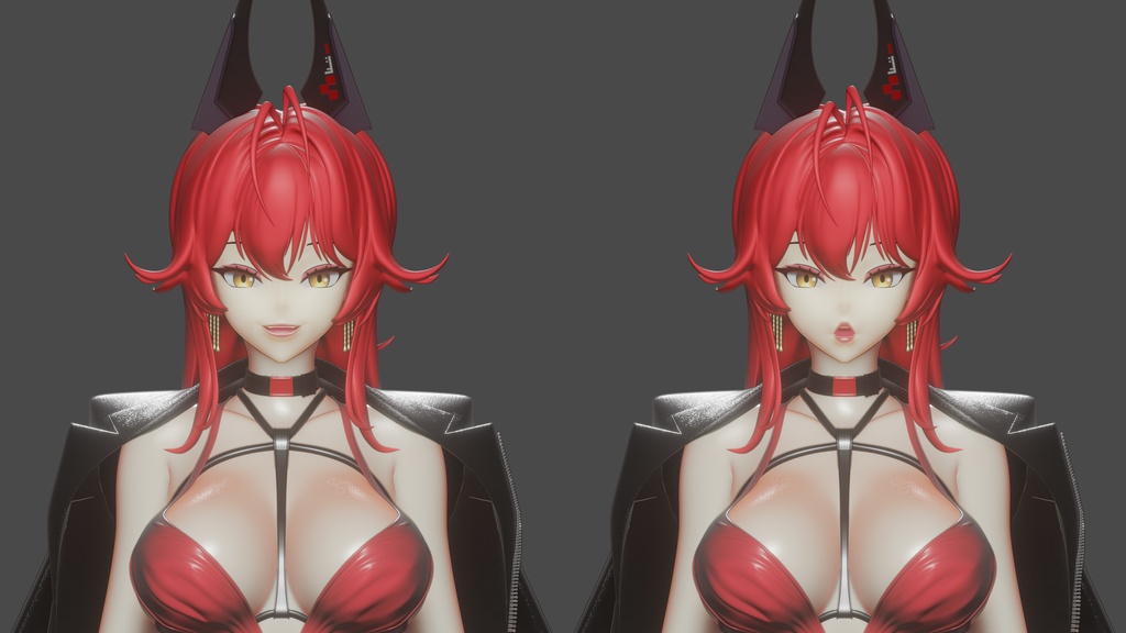 【ニケ】 レッドフード の3Dモデル MMD版とRigify版が含まれます