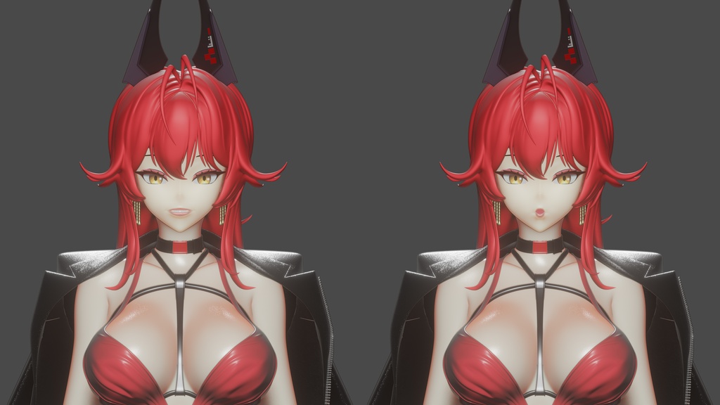 【ニケ】 レッドフード の3Dモデル MMD版とRigify版が含まれます