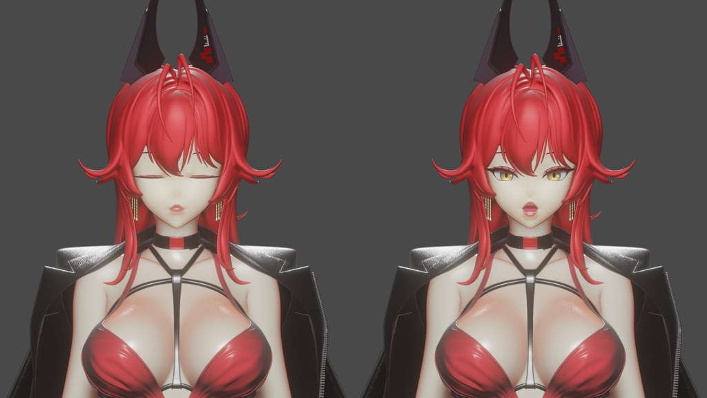 【ニケ】 レッドフード の3Dモデル MMD版とRigify版が含まれます