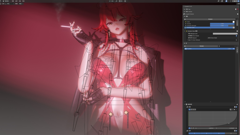 【ニケ】 レッドフード の3Dモデル MMD版とRigify版が含まれます