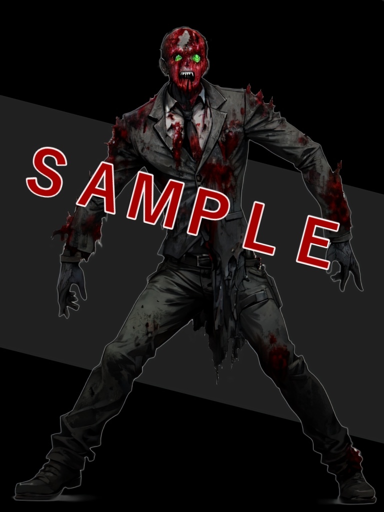 【apng】動くダメージエフェクト(血しぶき)+敵っぽい立ち絵8種のおまけつき