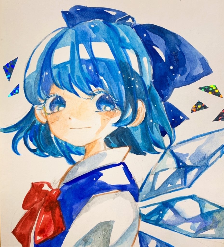 東方project チルノ 手描き色紙 水彩pj 帝都炉心画廊 Booth