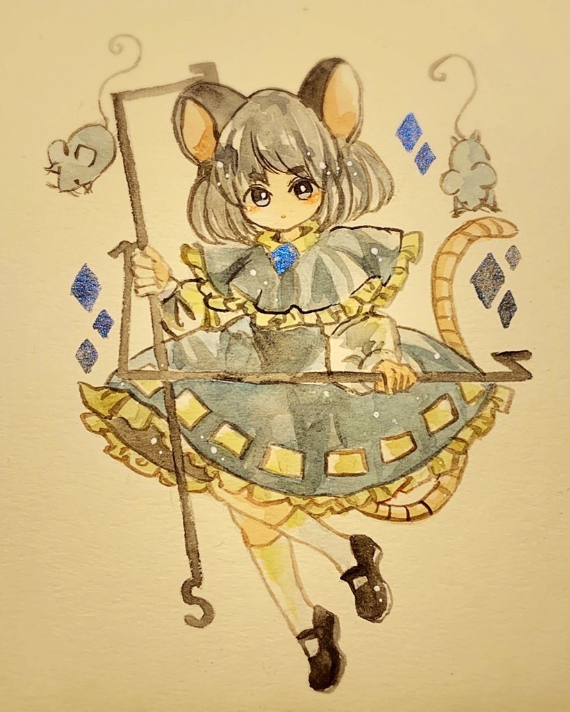東方project ナズーリン 水彩原画 水彩pj 帝都炉心画廊 Booth