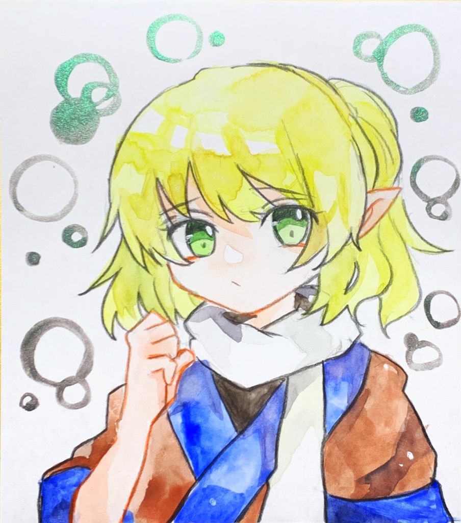 東方Project 水橋パルスィ 水彩色紙