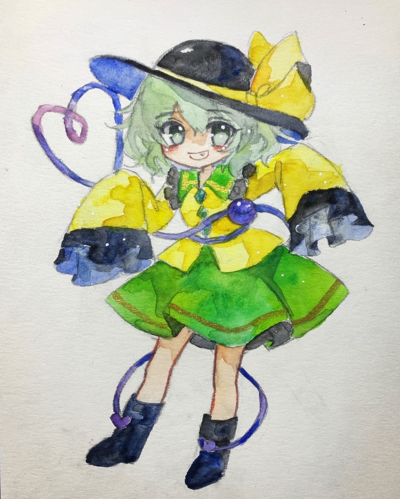 東方Project 古明地こいし 手描きイラスト - 水彩PJ 帝都炉心画廊 - BOOTH