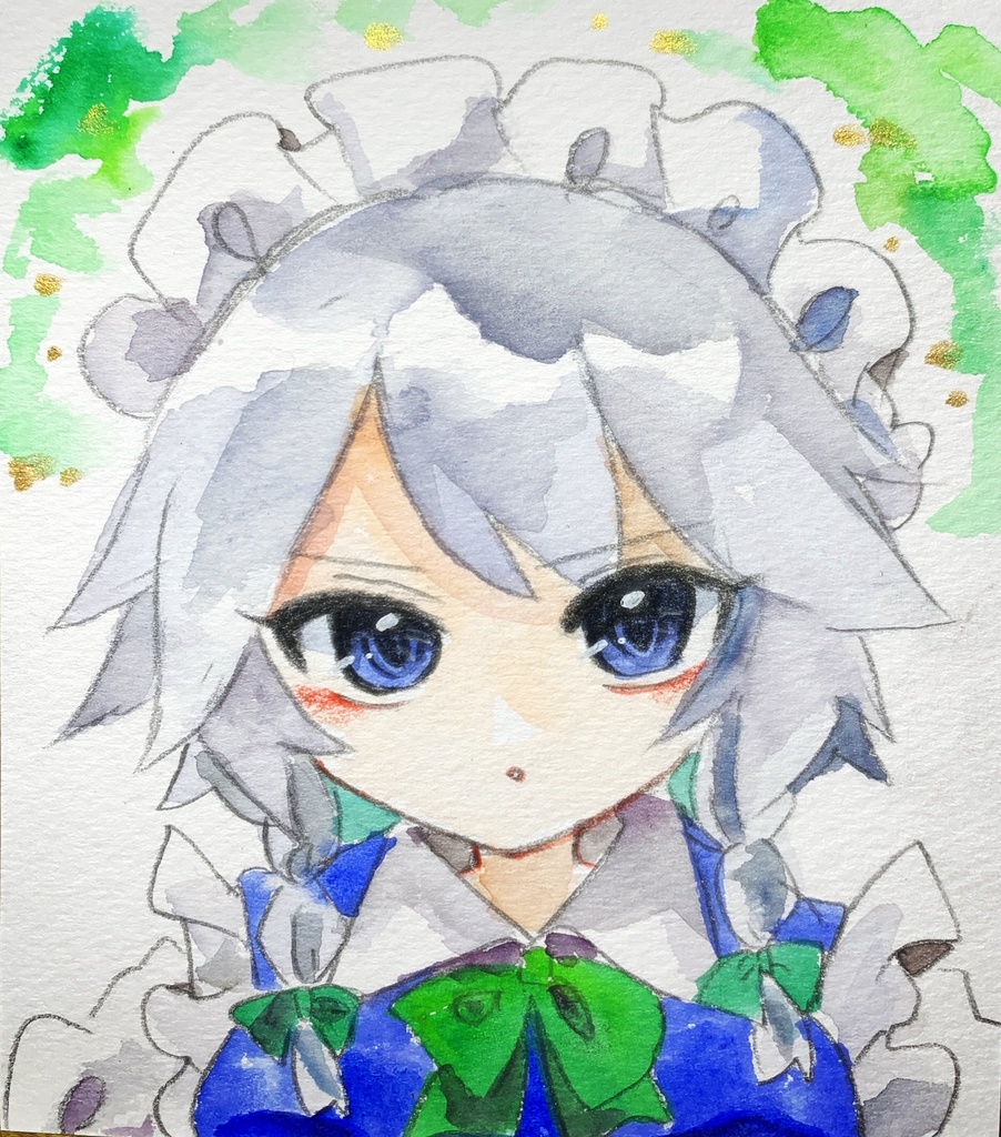 水彩の十六夜色