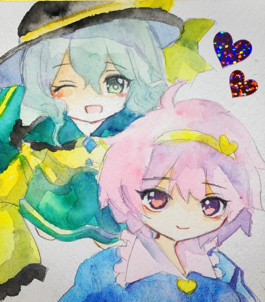 東方Project古明地さとり古明地こいし 水彩色紙 - 水彩PJ 帝都炉心画廊 - BOOTH