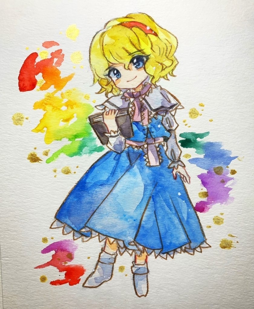 東方project アリス・マーガトロイド 水彩原画 - 水彩PJ 帝都炉心画廊