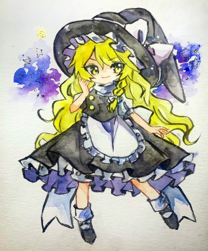 東方Project 東方旧作 霧雨魔理沙 手描きイラスト | reelemin242.com