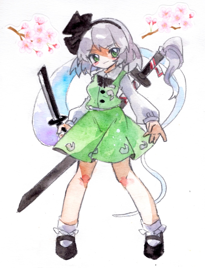 東方Project 魂魄妖夢 水彩原画