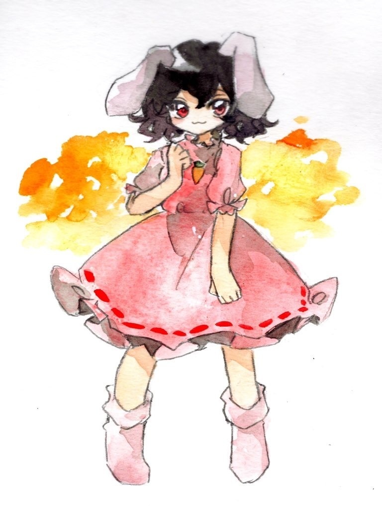 東方Project  因幡てゐ 水彩原画