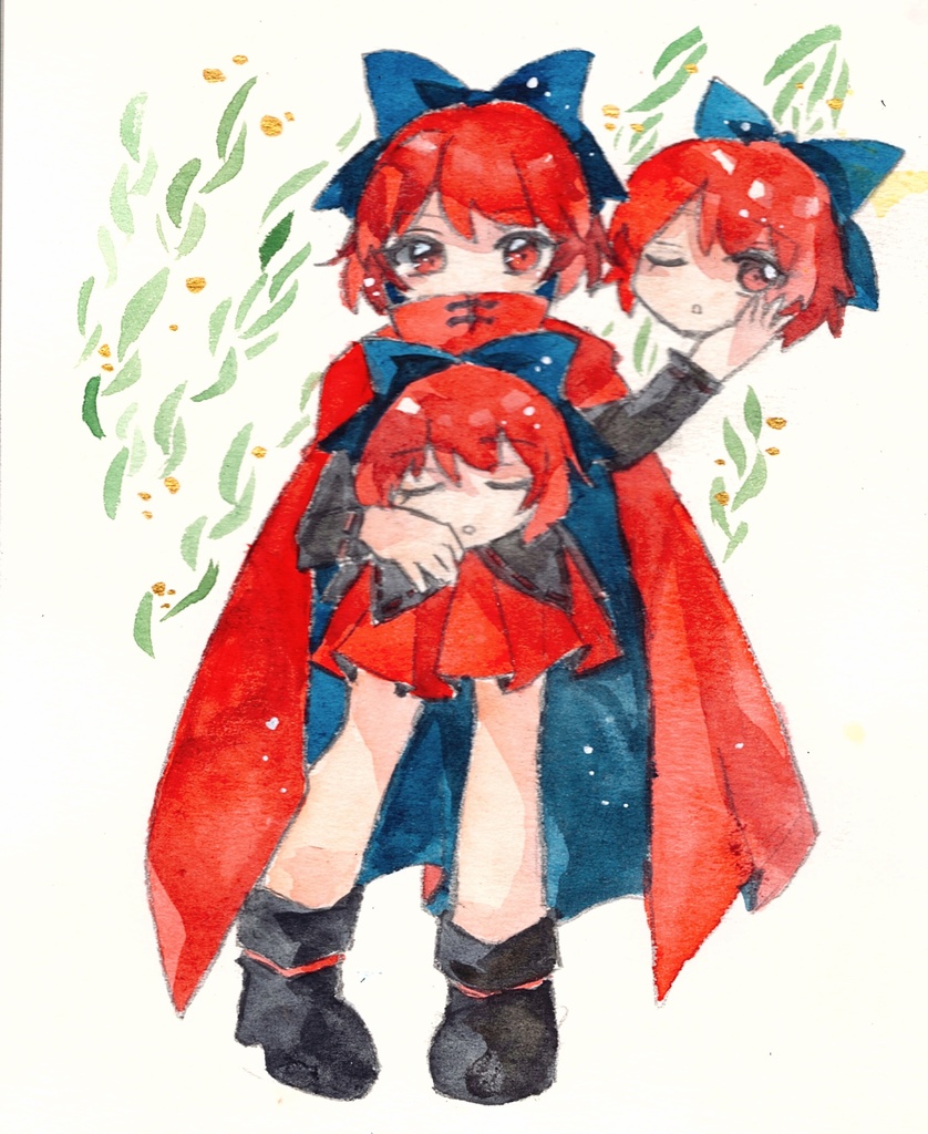 東方Project  赤蛮奇 水彩画