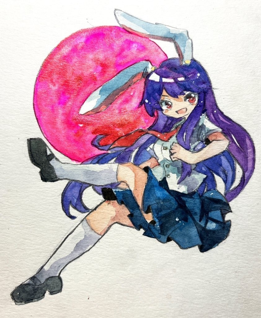 東方Project 鈴仙・優曇華院・イナバ 水彩画