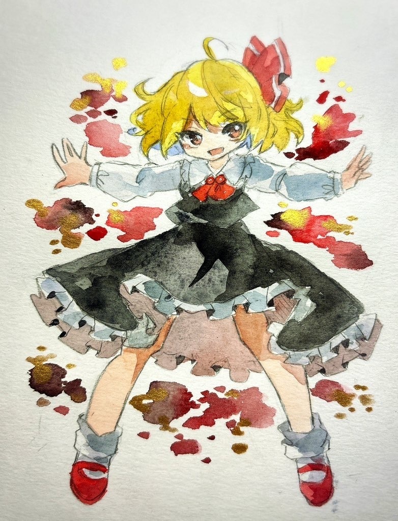 東方Project ルーミア 水彩色鉛筆