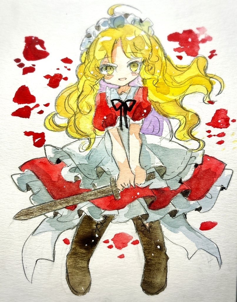東方Project 旧作 夢子 手描きイラスト