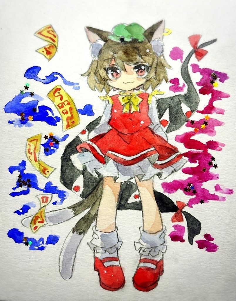 東方Project  橙 水彩画