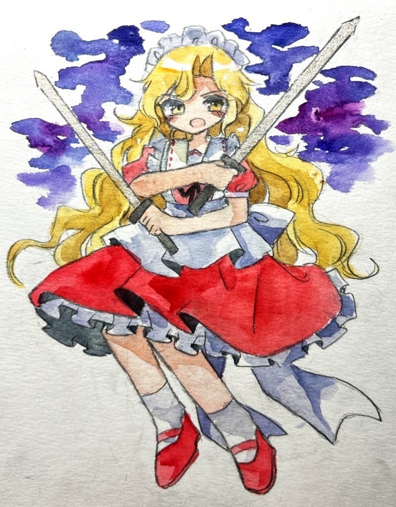 東方Project 旧作 夢子 手描きイラスト