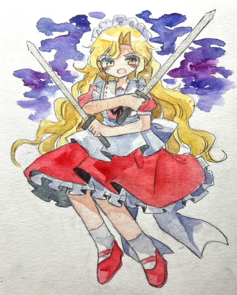 東方Project 旧作 夢子 手描きイラスト