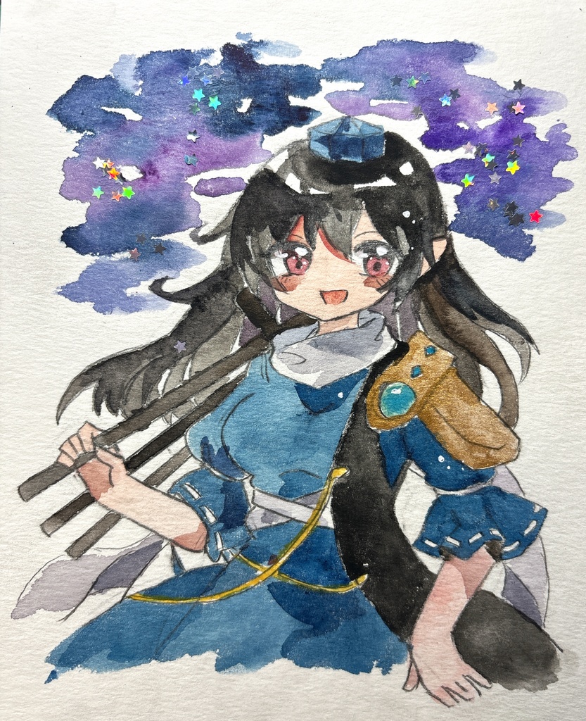 東方Project 飯綱丸龍 水彩原画(胸上)
