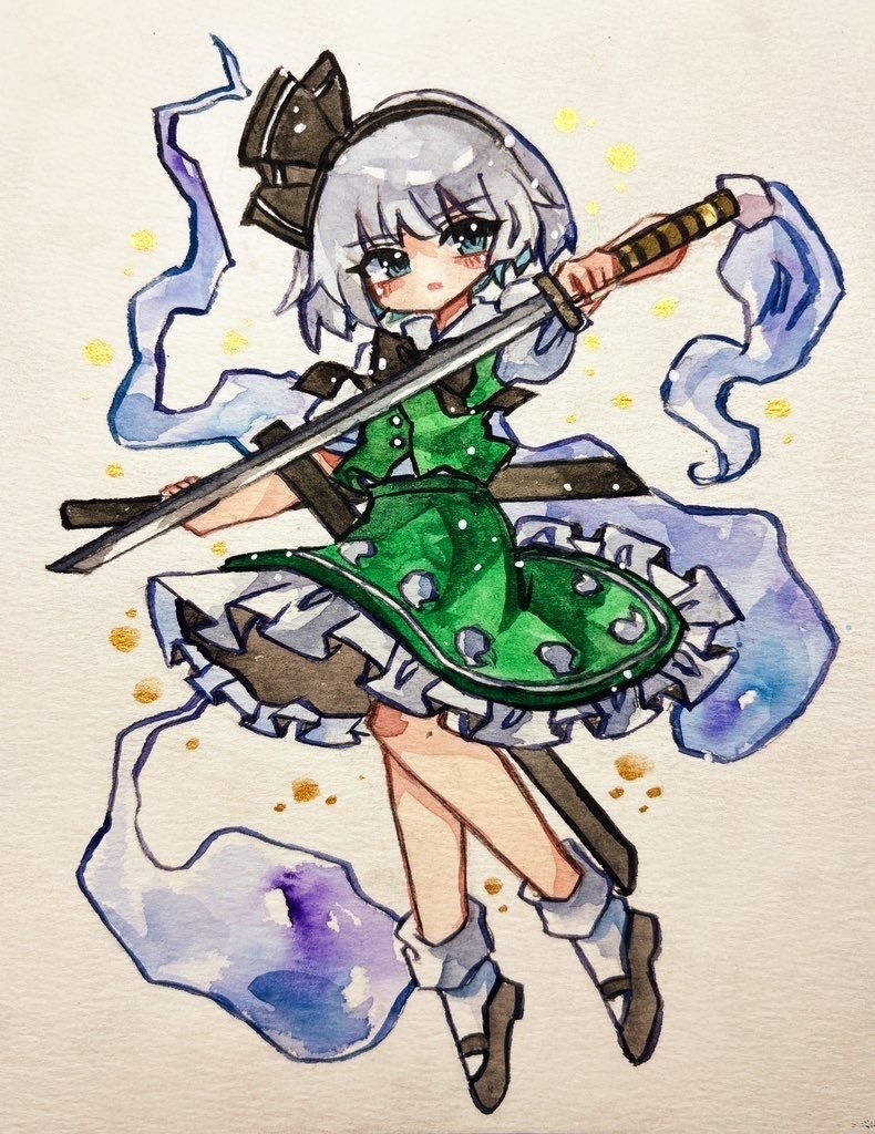 東方Project 魂魄妖夢 手描きイラスト
