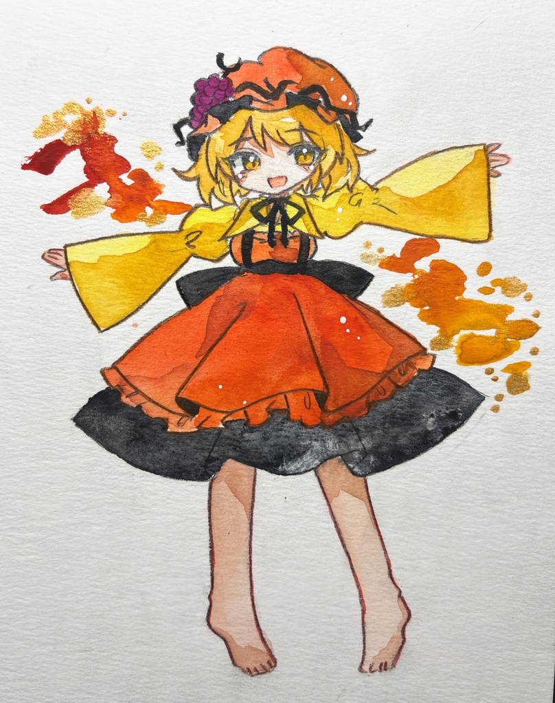 東方Project 秋穣子 手描きイラスト
