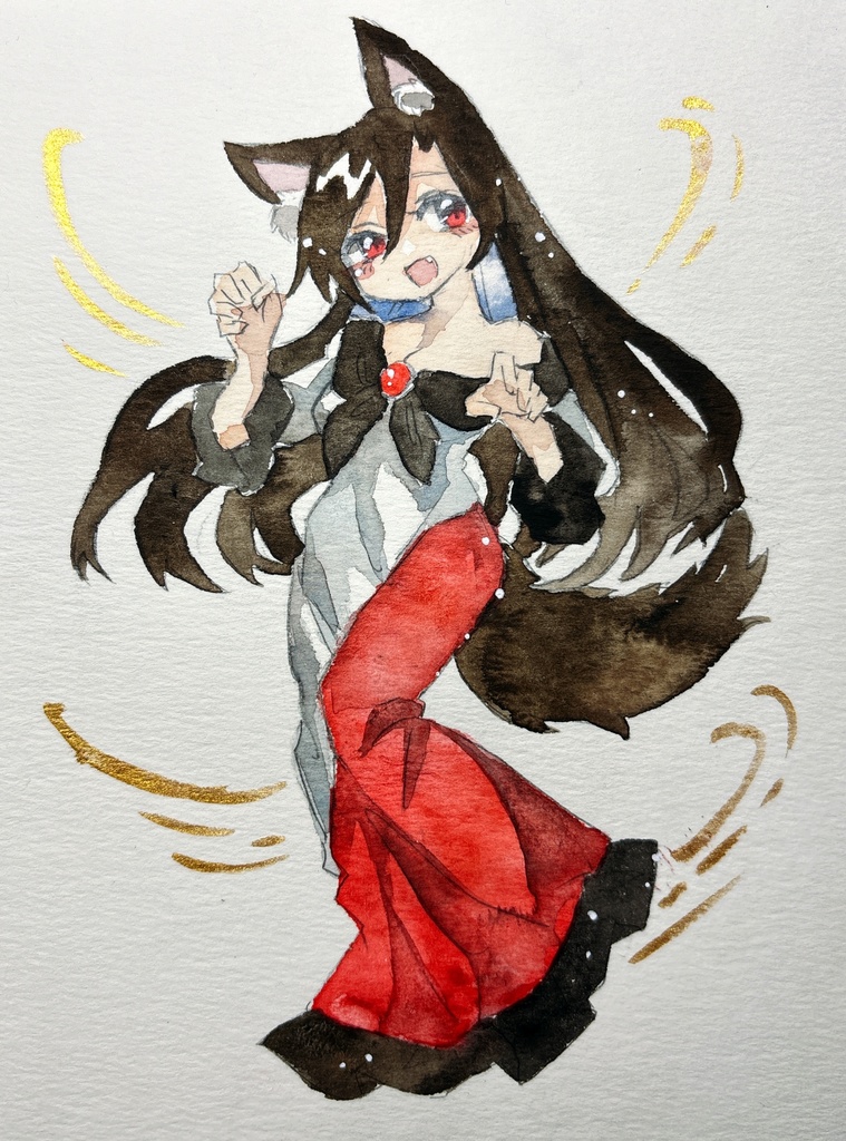東方Project 今泉影狼 水彩原画