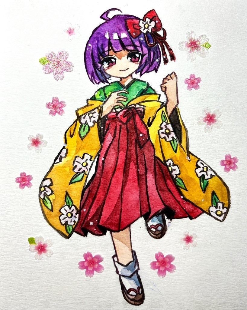 東方Project 稗田阿求 手描きイラスト
