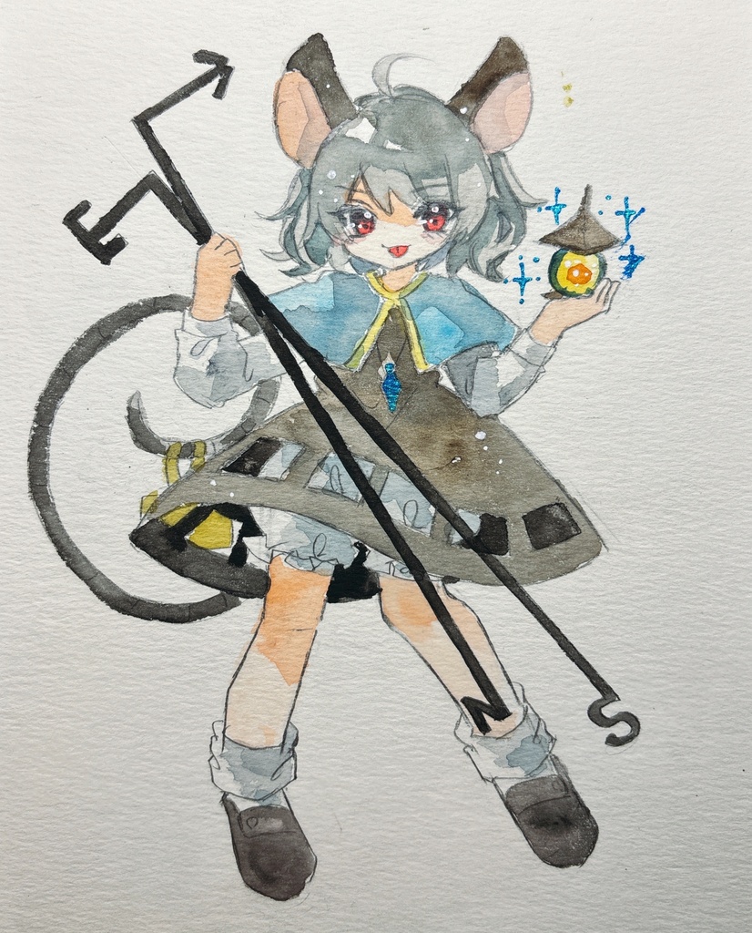 東方Project ナズーリン 手描きイラスト