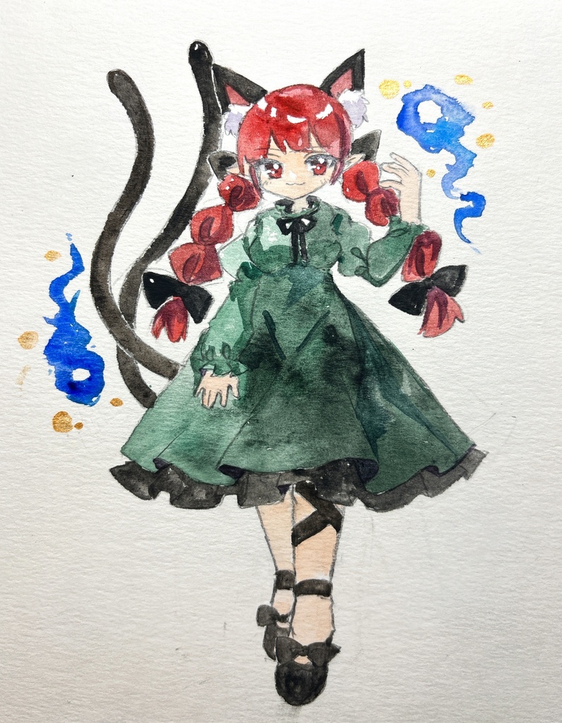 東方Project 火焔猫燐 手描きイラスト