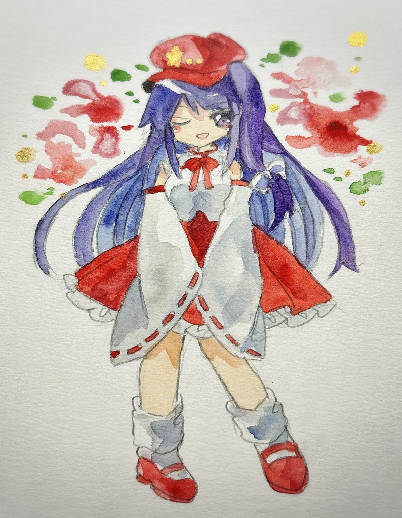東方Project 蓬莱人形 レーベルの子 手描きイラスト