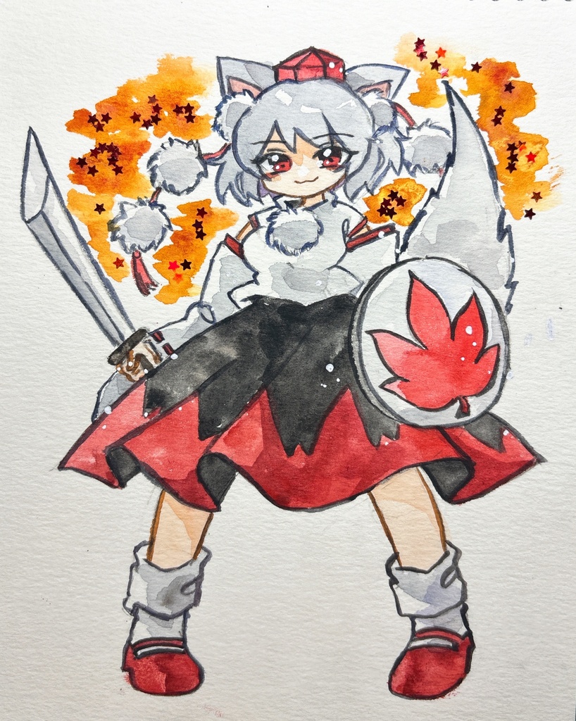 東方Project 犬走椛 手描きイラスト