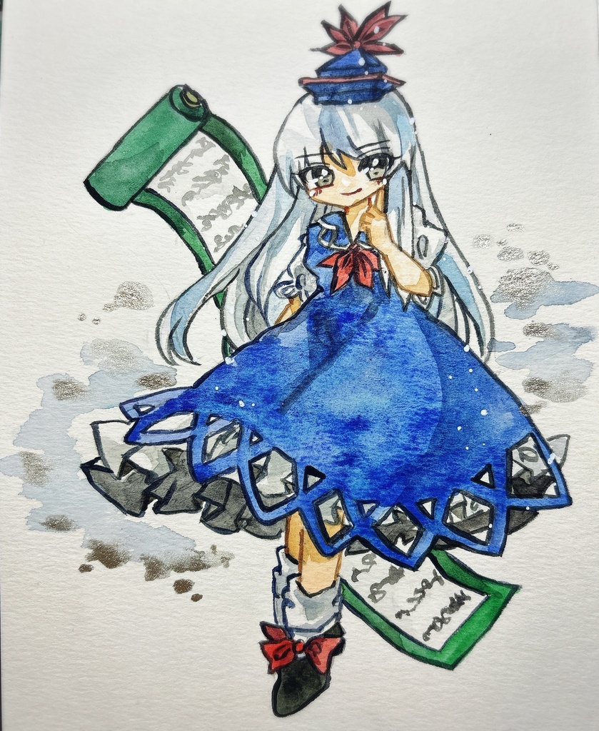東方Project 上白沢慧音 手描きイラスト