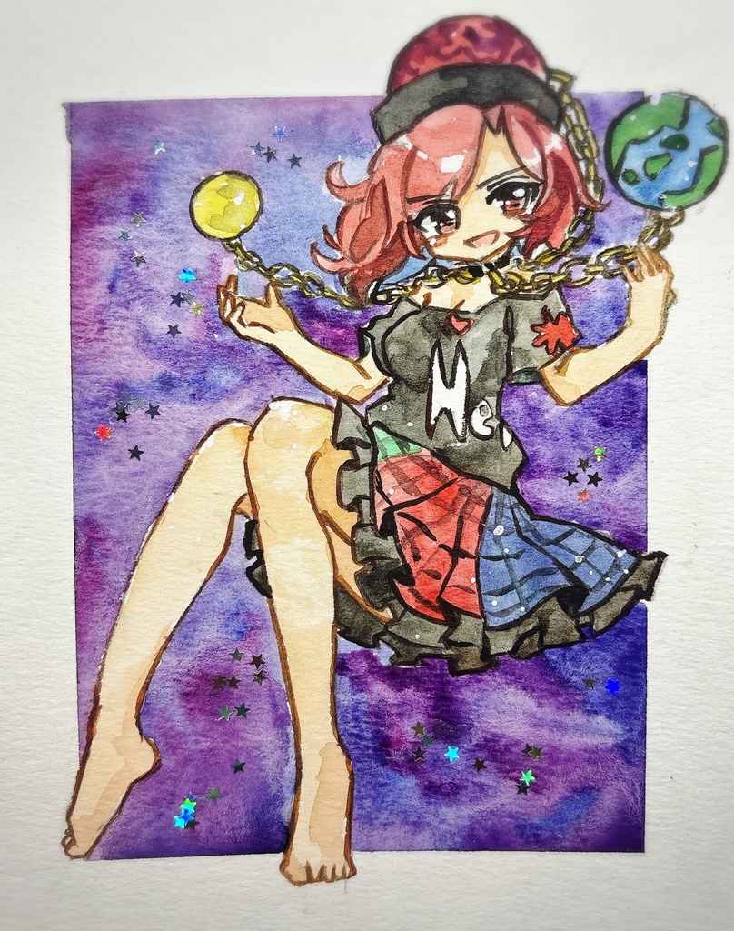 東方Project ヘカーティア・ラピスラズリ 水彩画