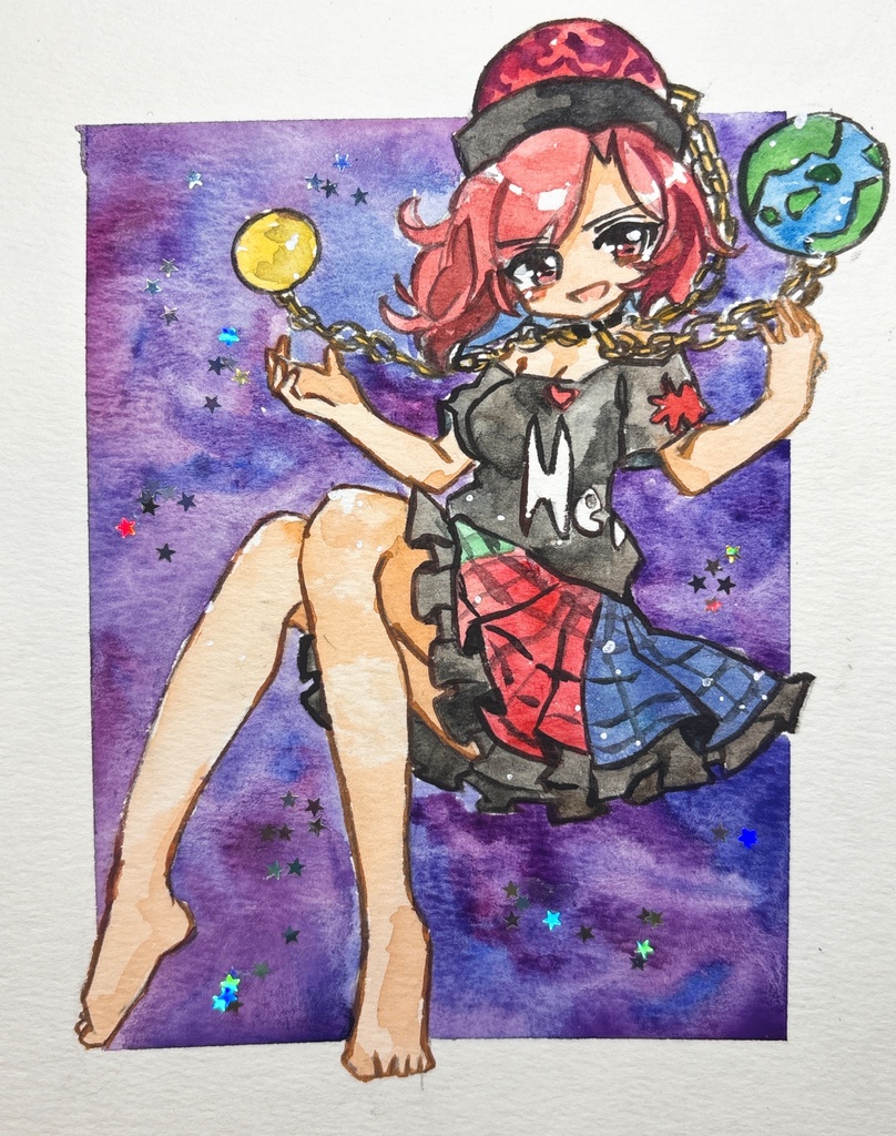 東方Project ヘカーティア・ラピスラズリ 水彩画