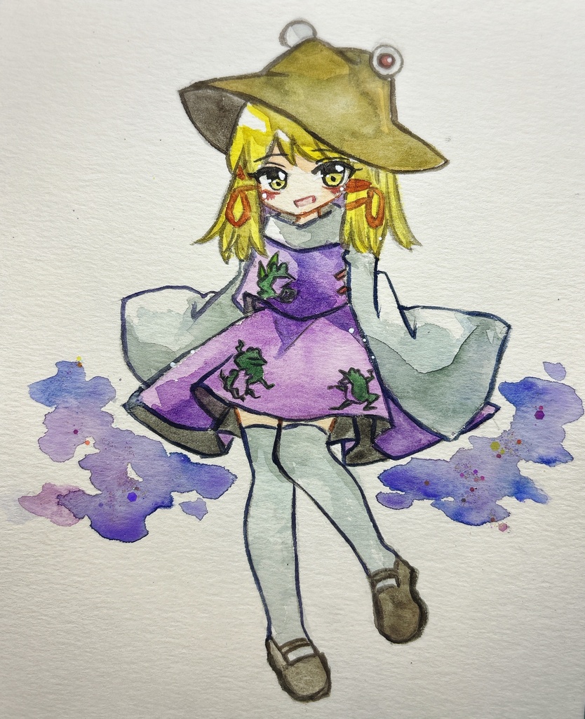 東方Project 洩矢諏訪子 手描きイラスト