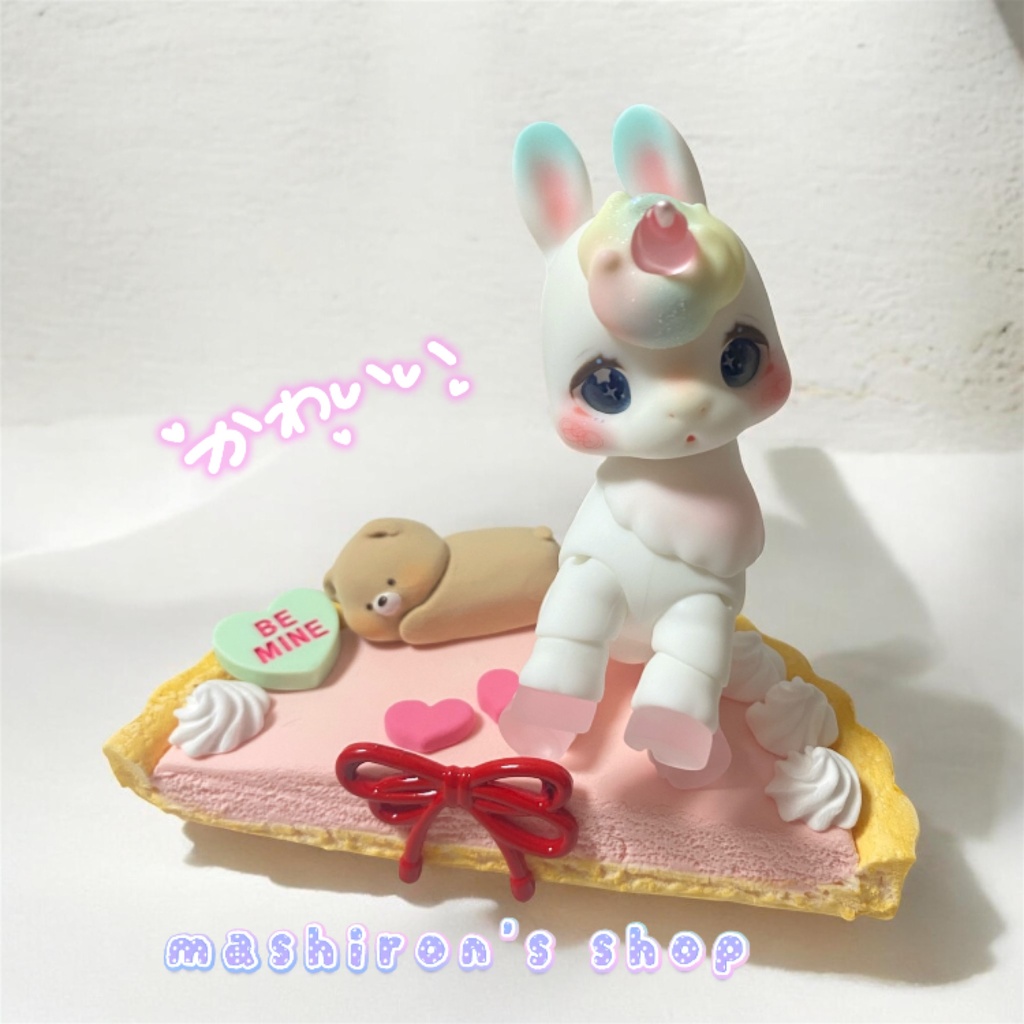 ドール用くまさんタルトケーキのお立ち台・いす