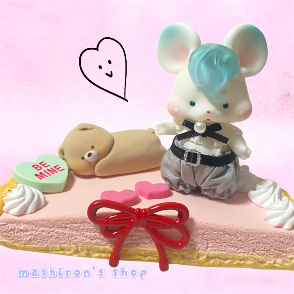 ドール用くまさんタルトケーキのお立ち台・いす