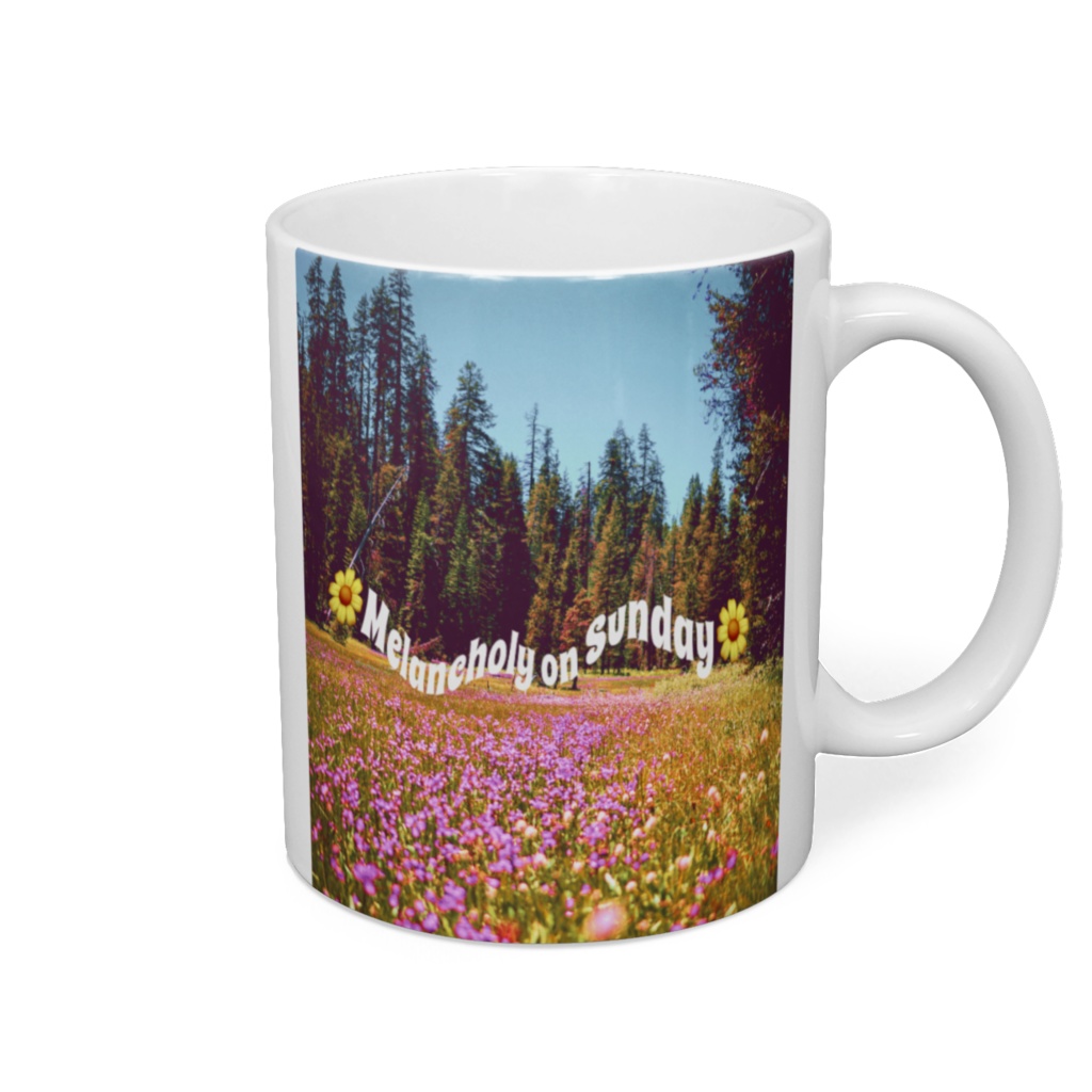 お花畑のマグカップ