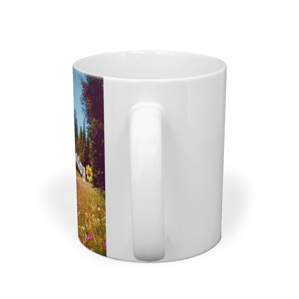 お花畑のマグカップ