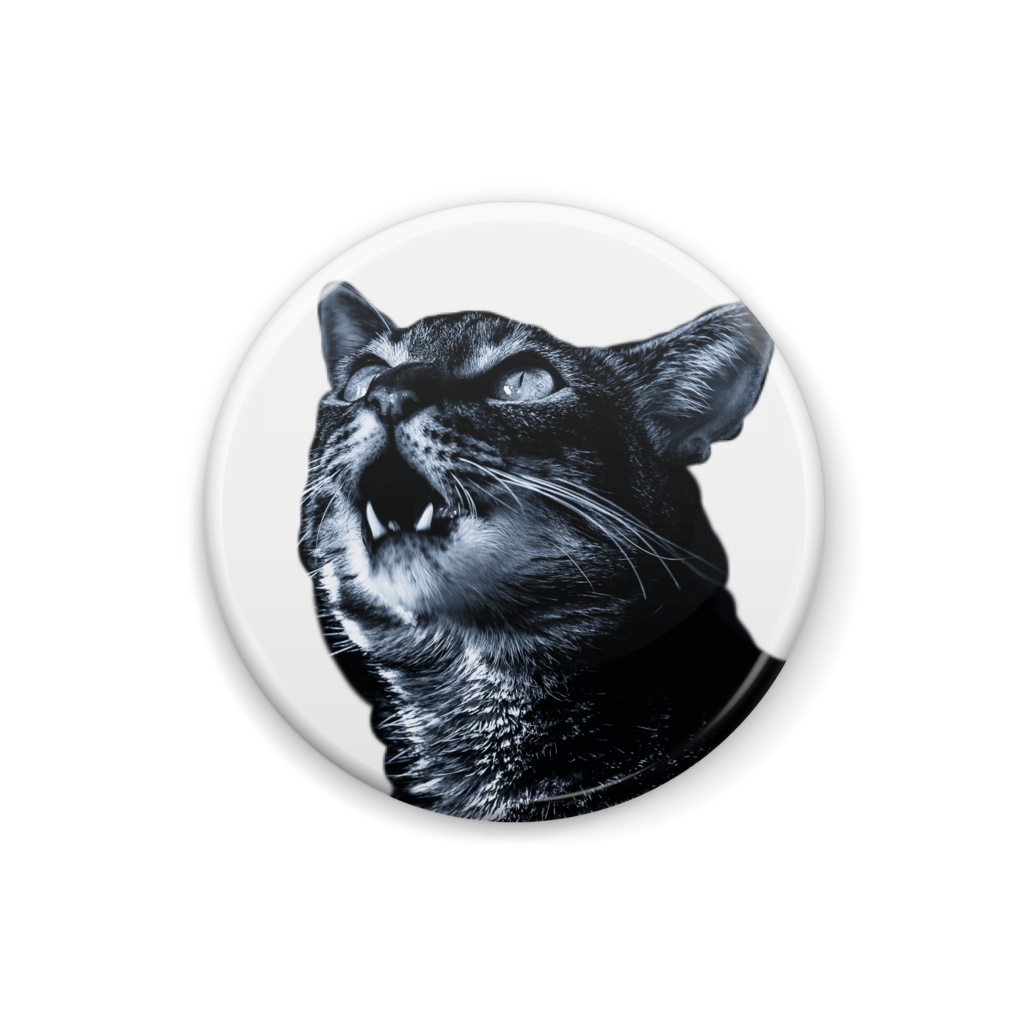 モノトーンキャットの缶バッジ