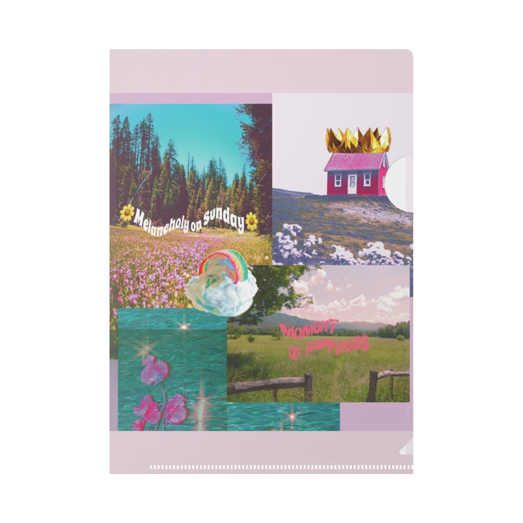 幸せ風景のピンク　クリアファイル　A5
