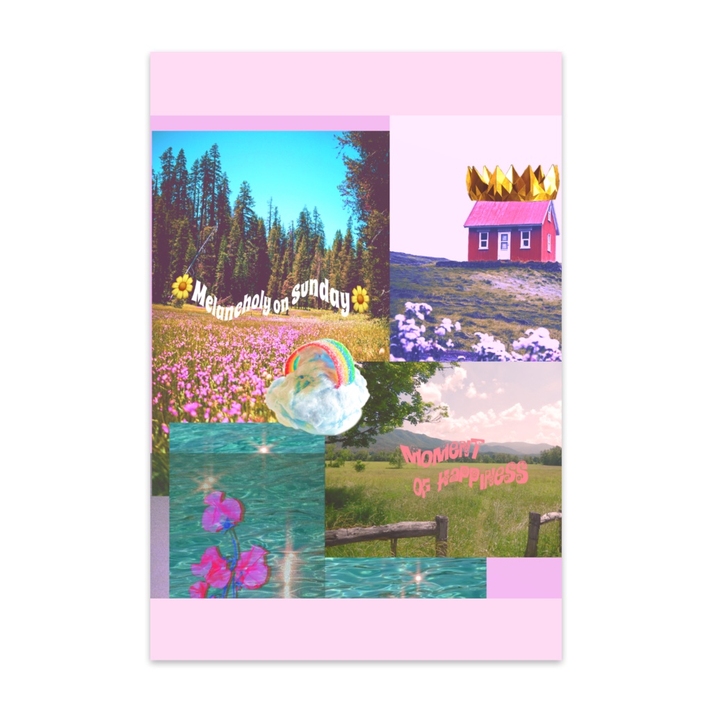 幸せ風景のピンク ポストカード10枚 Luko Booth
