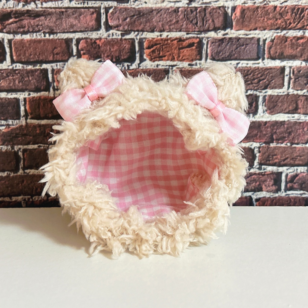 おまんじゅう用着ぐるみ　ギンガムチェック🎀ベア🐻　【ライトピンク】