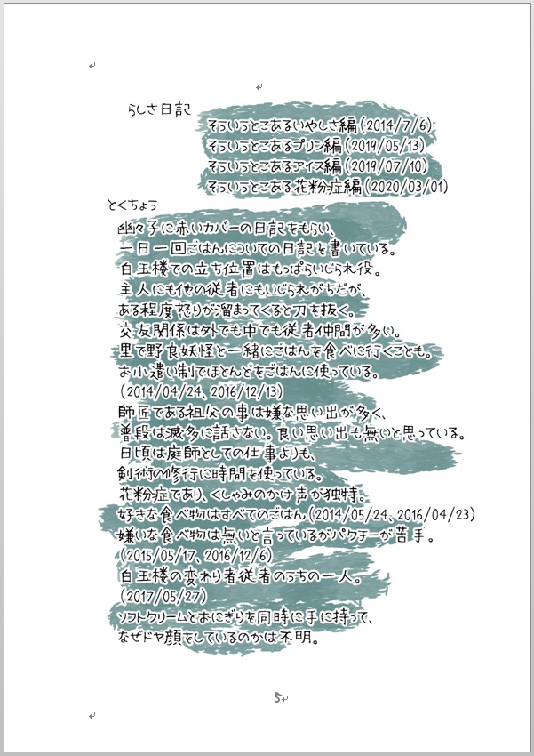 【小説?】妖夢ちゃんごはん日記の攻略本