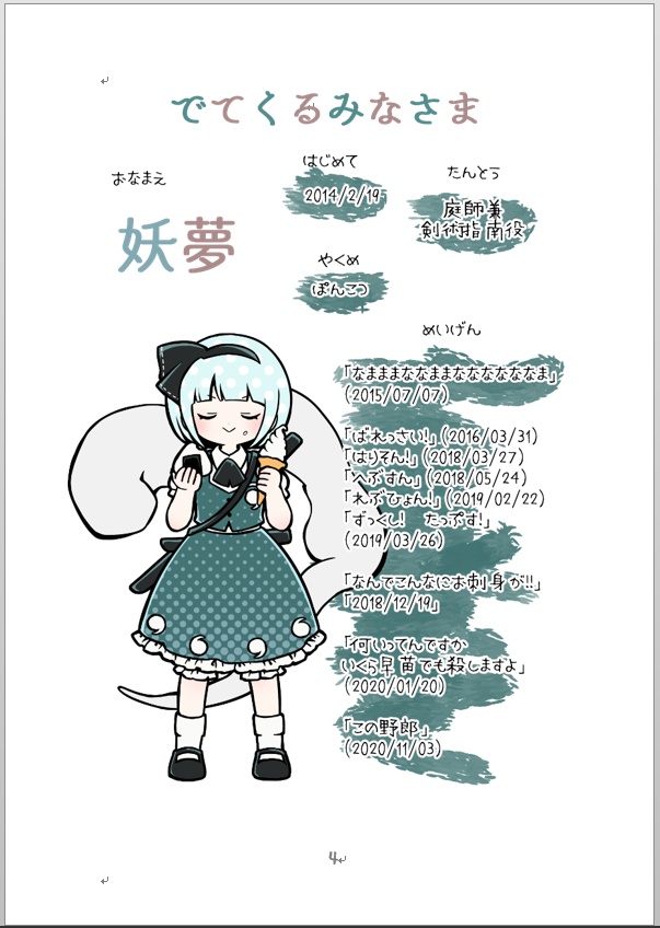 【小説?】妖夢ちゃんごはん日記の攻略本